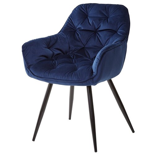 фото Стул-кресло malta bluvel-86 navy blue, велюр / ножки чёрные m-city m city