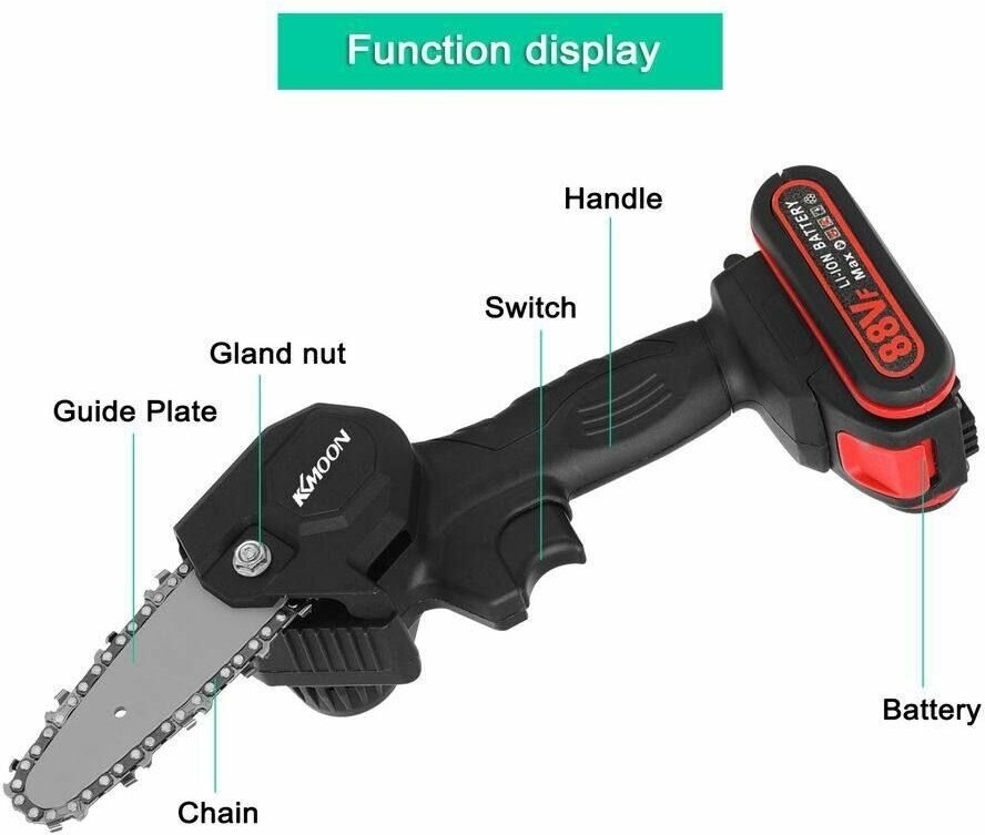 Секатор аккумуляторный KKMOON 2 АКБ + Пила аккумуляторная в кейсе - фотография № 3