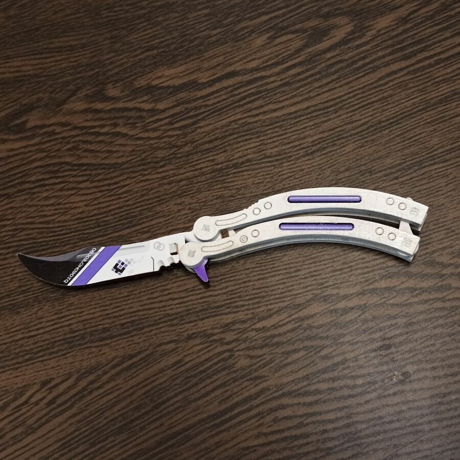 Нож бабочка Butterfly Knife CS GO №3 White Tooth деревофанера 11