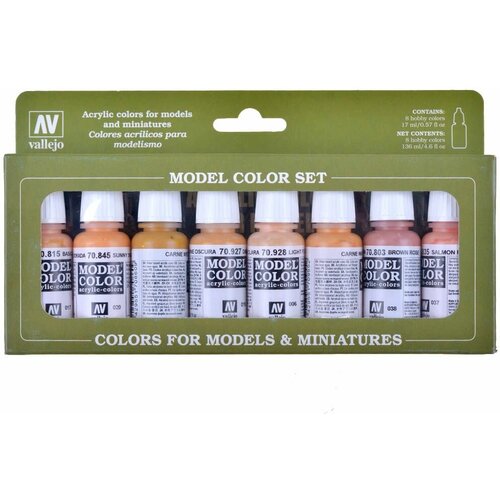 Набор красок Vallejo MODEL COLOR SET: FACE & SKINTONES (8) skin intravenous injection practice model intramuscular injection model skin suture model including wound sponge skin model