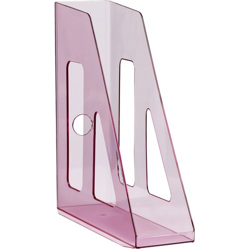 Лоток для бумаг вертикальный СТАММ Актив, тонированный розовый, ширина 70мм, (2шт.)