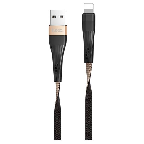 Hoco U39 Slender USB - Lightning, 1.2 м, 1 шт., золотой/черный hoco u39 slender usb microusb 1 2 м 1 шт синий черный