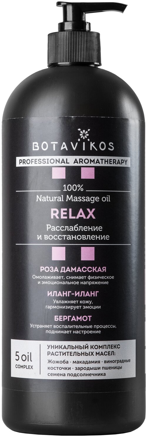 BOTAVIKOS натуральное ароматерапевтическое массажное масло для тела Aromatherapy Relax, 1000 мл