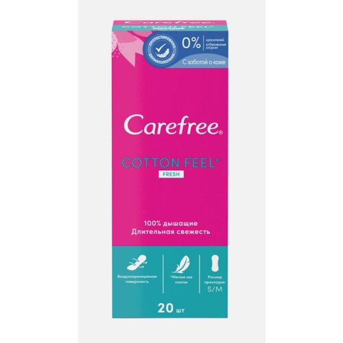 Carefree прокладки ежедневные Cotton Feel Fresh, 2 капли, 20 шт.