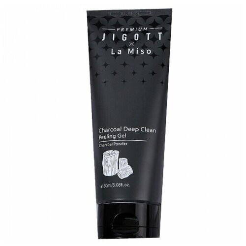 Гель очищающий отшелушивающий с углем Jigott Premium х La Miso Charcoal Deep Clean Peeling Gel отшелушивающий гель для лица jigott premium facial charcoal peeling gel 180 мл