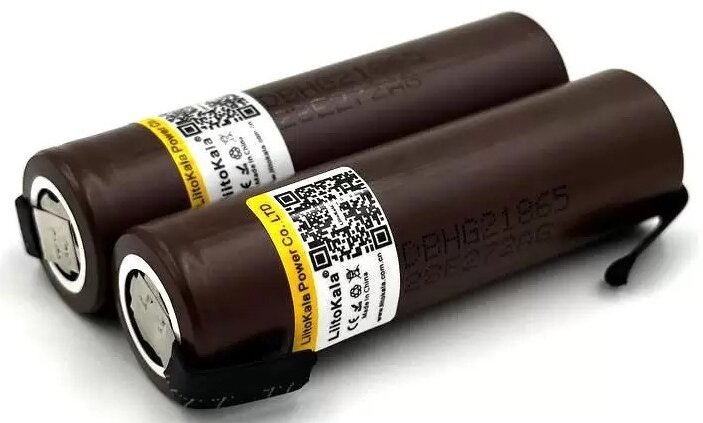 Аккумулятор Li-Ion 3000mAh 3.7 В LiitoKala HG2 18650 высокотоковый незащищенный с выводами, в упаковке: 2 шт.