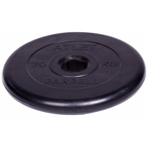 фото Barbell диск обрезиненный atlet d 51 мм чёрный 20,0 кг сг000001050 . mb barbell