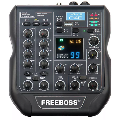 Микшерный пульт FREEBOSS AG-AS04B freeboss smr8 микшерный пульт 8 ми канальный