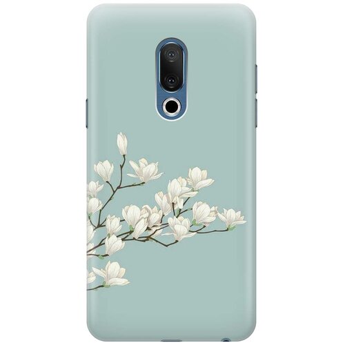 фото Re:pa накладка transparent для meizu 15 с принтом "сакура на голубом"