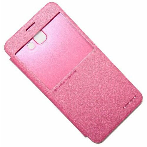 Чехол для Samsung SM-A900F (Galaxy A9) флип боковой пластик-кожзам с окошком Nillkin Sparkle <розовый>