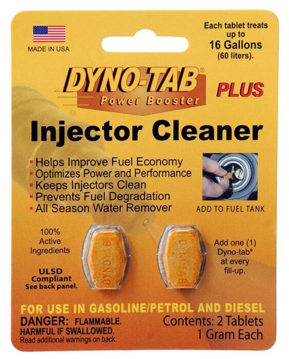 Присадка для очистки форсунок бензиновых и дизельных двигателей DYNO-TAB Plus Injector Cleaner