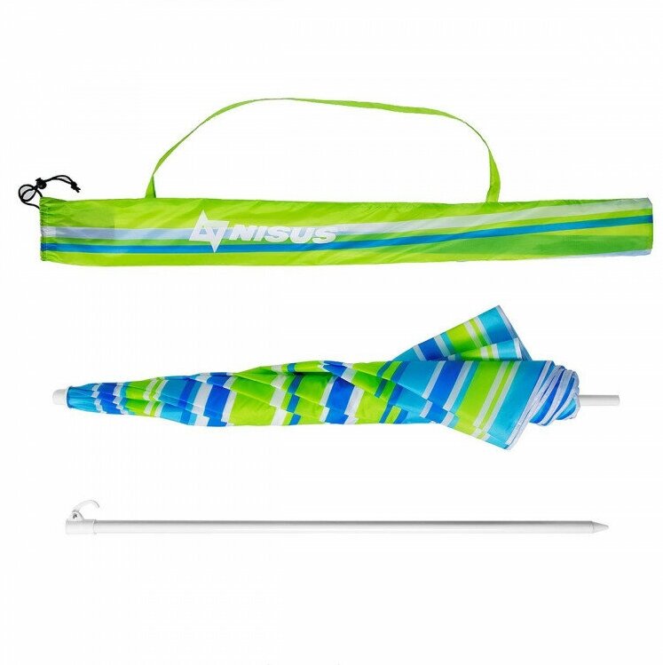 Зонт пляжный d 2м с наклоном (22/25/170Т) (N-200N-SB) NISUS (разноцветные полосы, ) - фотография № 11