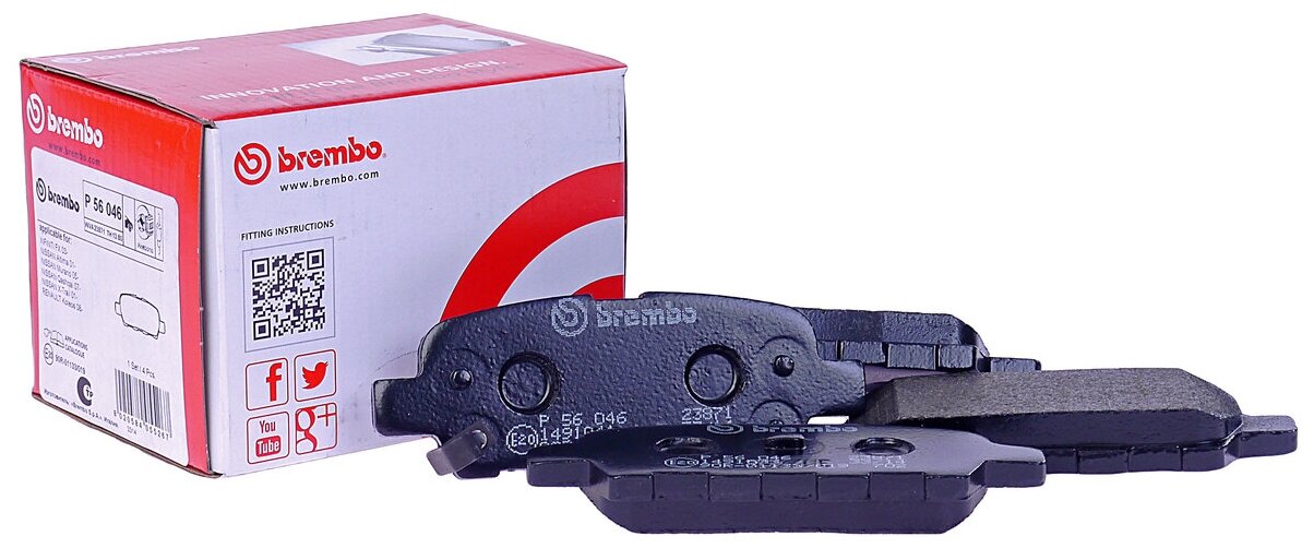 Дисковые тормозные колодки задние brembo P56046 (4 шт.)