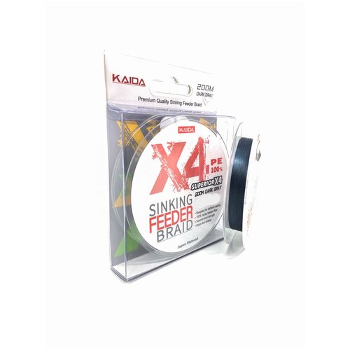 Плетёный шнур KAIDA X4 SINKING FEEDER BRAID 200м 0.08мм 3.6кг 8lb