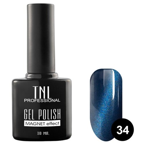 TNL Professional Гель-лак Magnet effect, 10 мл, 34 темно-синий с блестками