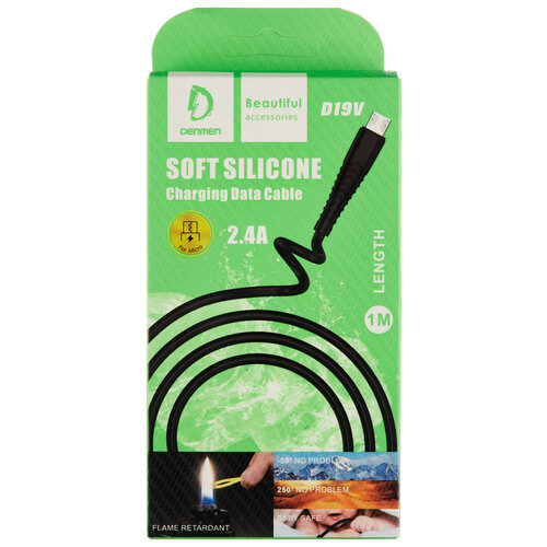 Кабель для зарядки телефона D19V/ Soft Silicone/ 2.4А кабель для зарядки телефона d19t soft silicone 2 4а