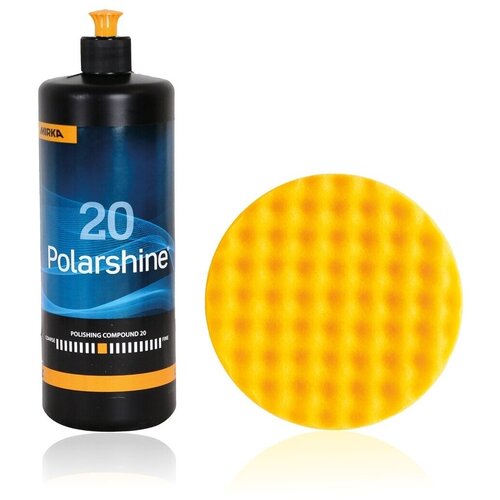 фото "комплект полировальный желтый рельефный поролоновый диск mirka + паста polarshine
