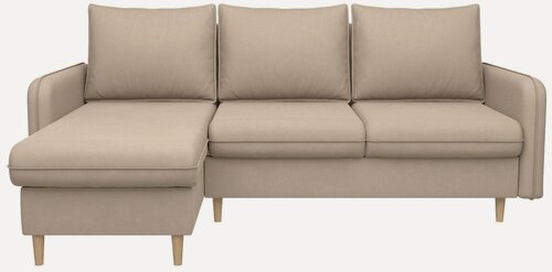 Изображение товара Угловой Диван Остин, Велюр, Темно-Бежевый, Угол левый, Ящик для белья 218х10х80 см