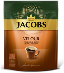 Кофе растворимый Jacobs Velour с пенкой, пакет, 140 г