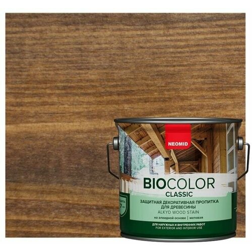 Защитный декоративный состав для древесины NEOMID BioColor Classic орех матовый 9л