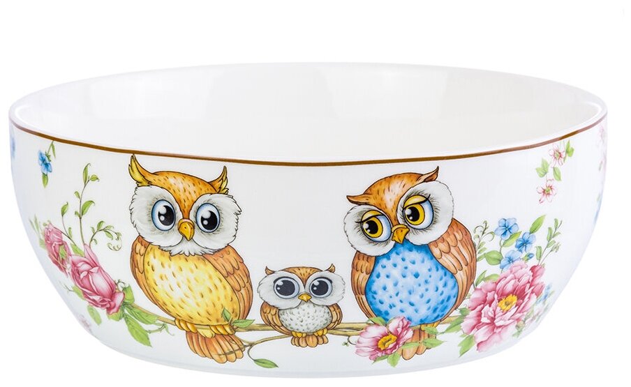 фото Салатник 1,7 л 20х20х7,5 см Elan Gallery Совушки