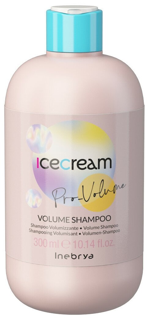 Шампунь для объема волос с аминокислотами, протеинами, эластином и пантенолом Pro-Volume Shampoo Inebrya Ice Cream, 300 мл