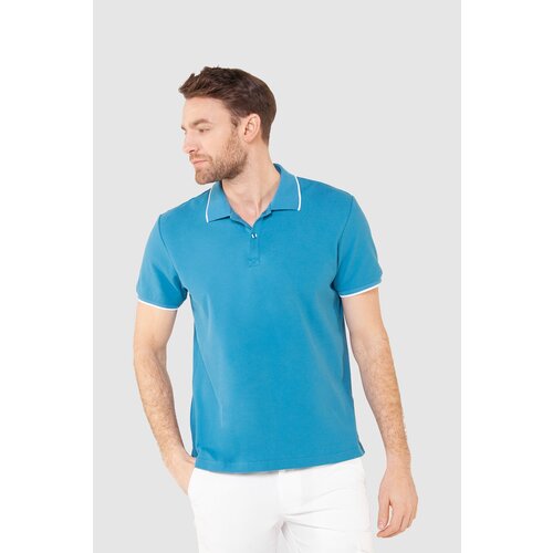 фото Поло kanzler, хлопок, принт полоска, размер xl, голубой