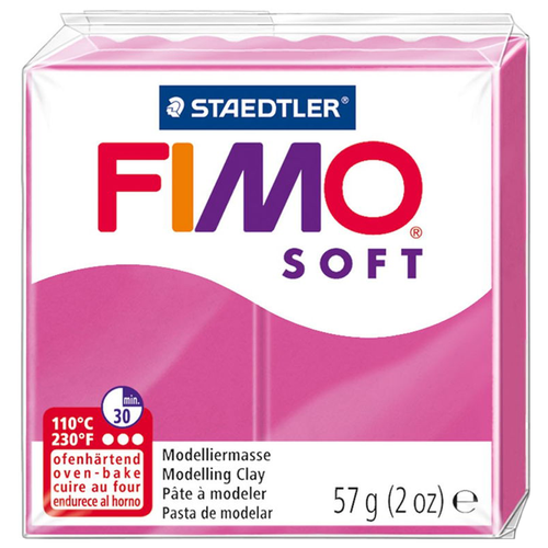 Полимерная глина FIMO Soft запекаемая малиновый (8020-22), 57 г розовый 57 г