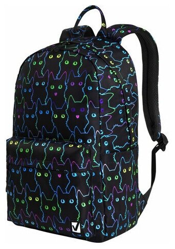 Рюкзак BRAUBERG DREAM универсальный с карманом для ноутбука, эргономичный, "Neon cats", 42х26х14 см, 270771