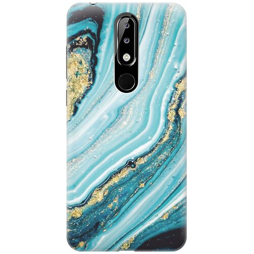 фото Gosso ультратонкий силиконовый чехол-накладка для nokia 5.1 plus / x5 (2018) с принтом "green marble"