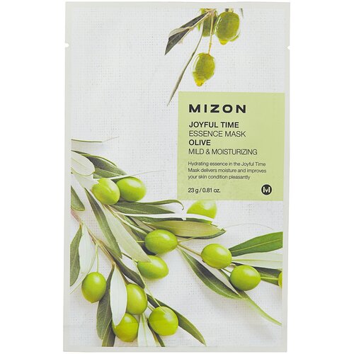 Mizon Joyful Time Essence Mask Olive (23 г) Тканевая маска для лица с экстрактом оливы