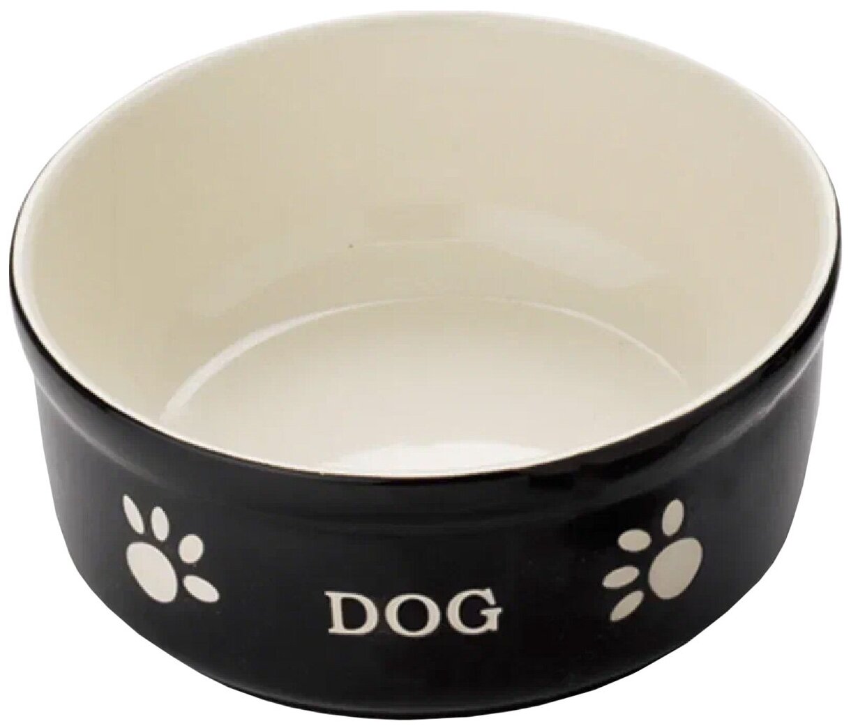 Миска керамическая Nobby для собак с рисунком DOG черная 240 мл (1 шт)