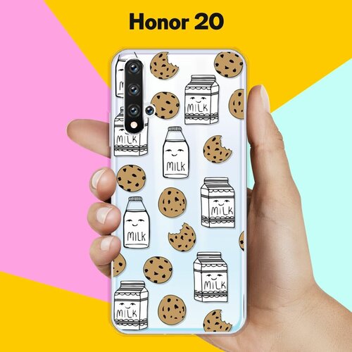 Силиконовый чехол Молоко и печеньки на Honor 20 силиконовый чехол на honor 20 хонор 20 кот и бумага