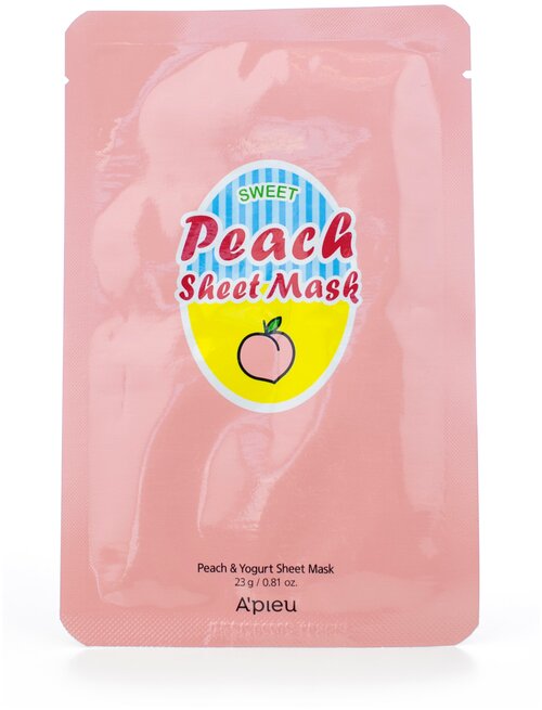 APIEU персиковая маска Peach & Yogurt, 23 г, 23 мл