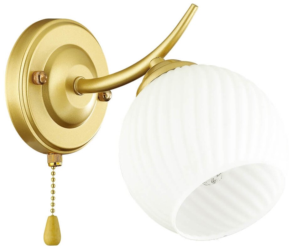 Бра Lumion Giselle 4545/1W, E27, 60 Вт, кол-во ламп: 1 шт, цвет арматуры: золотой, цвет плафона: белый