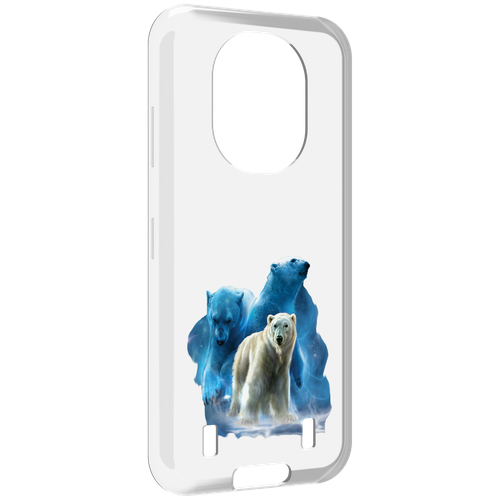 Чехол MyPads полярный медведь для Oukitel WP16 задняя-панель-накладка-бампер