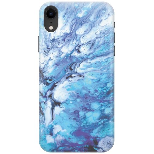 фото Re:paчехол - накладка artcolor для apple iphone xr с принтом "синий мрамор"