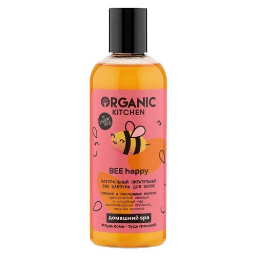 шампунь для волос organic kitchen bee happy натуральный питательный 270мл х 1шт Organic Kitchen BEE happy Натуральный питательный БИО шампунь, 270 мл