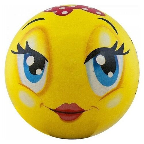 Мяч детский Funny Faces, арт. DS-PP 203, диаметр 12 см, пластизоль, желтый PALMON