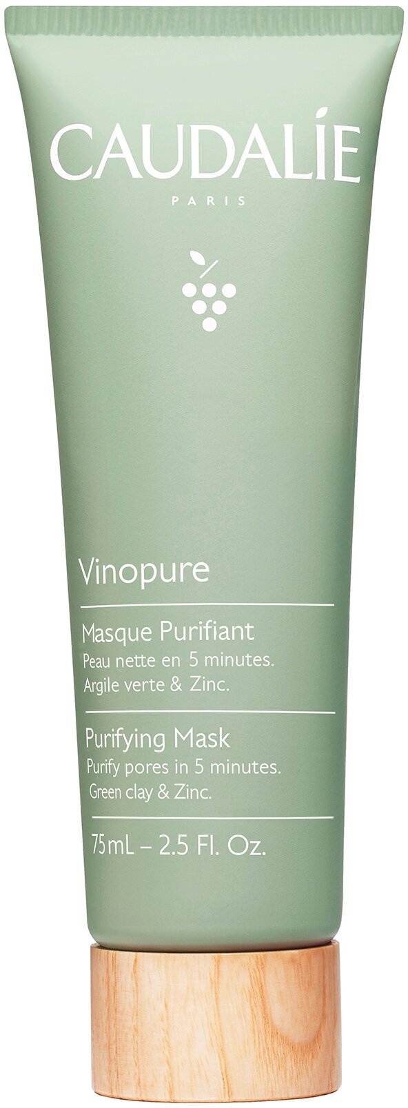 Очищающая маска Caudalie Vinopure Green Clay&Zinc Purifying Mask 75 мл .