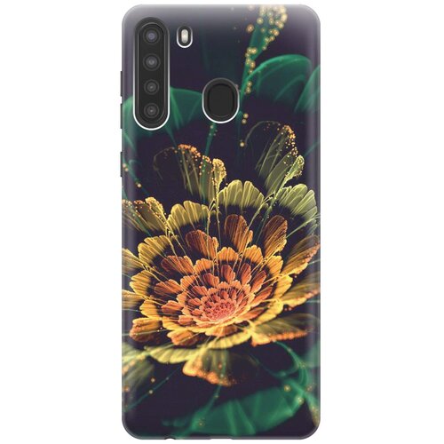 фото Re:paчехол - накладка artcolor для samsung galaxy a21 с принтом "красивый цветок"