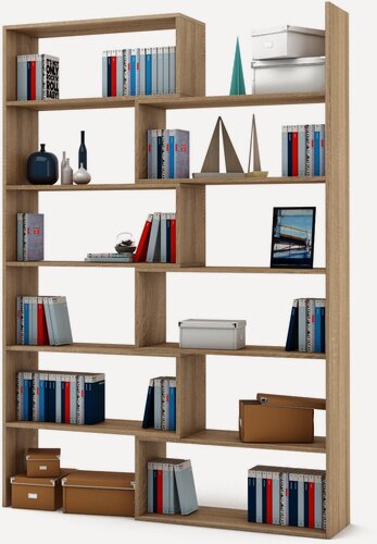 Изображение товара Стеллаж ВМФ Фрегат 2, раздвижной, угловая конструкция, открытые полки, дуб сонома, ЛДСП