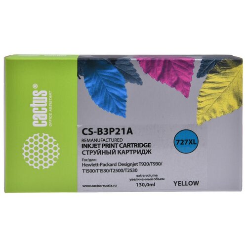 Картридж Cactus CS-B3P21A, №727, желтый / CS-B3P21A картридж hp 727 b3p21a желтый