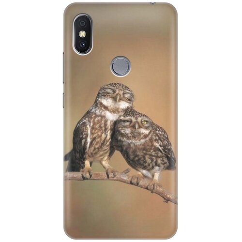 фото Gosso ультратонкий силиконовый чехол-накладка для xiaomi redmi s2 с принтом "пара совушек"
