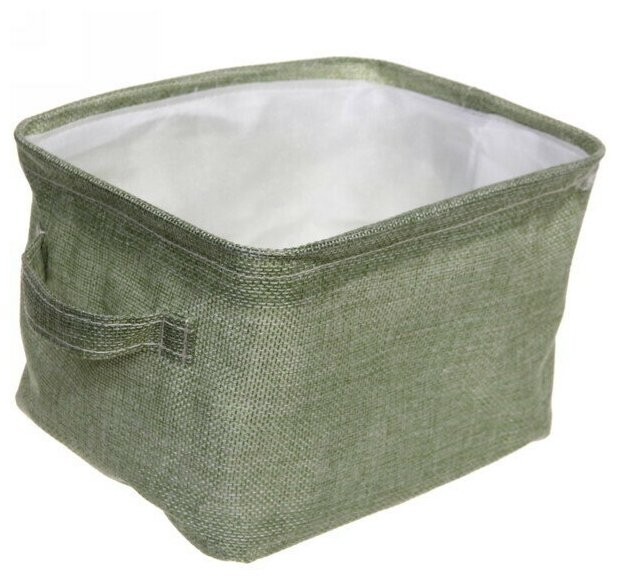 Коробка для хранения вещей с ручками «веста», цвет зеленая пастель, 20*16*12см