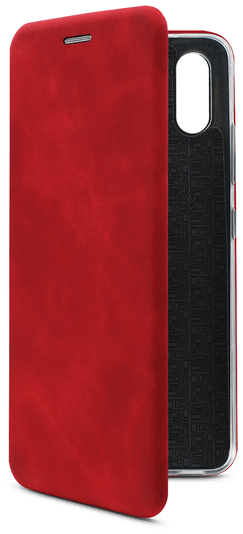 Чехол-книжка Premium на Xiaomi Redmi 9A / Сяоми Редми 9A из эко-кожи красная, с магнитом