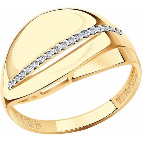 фото Золотое кольцо красносельский ювелир ркд4026 с фианитом diamant-online