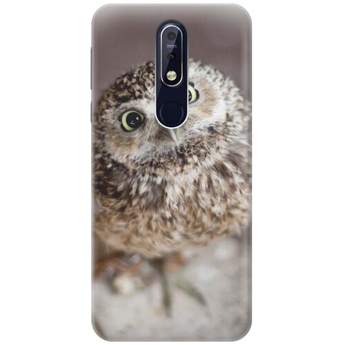 фото Gosso ультратонкий силиконовый чехол-накладка для nokia 7.1 (2018) с принтом "удивленная сова"