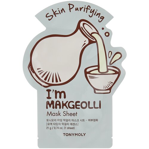 TONY MOLY тканевая маска I’m Makgeolli, 21 г, 21 мл tony moly i m watermelon hydrating beauty mask sheet 1 sheet mask 0 74 oz 21 g