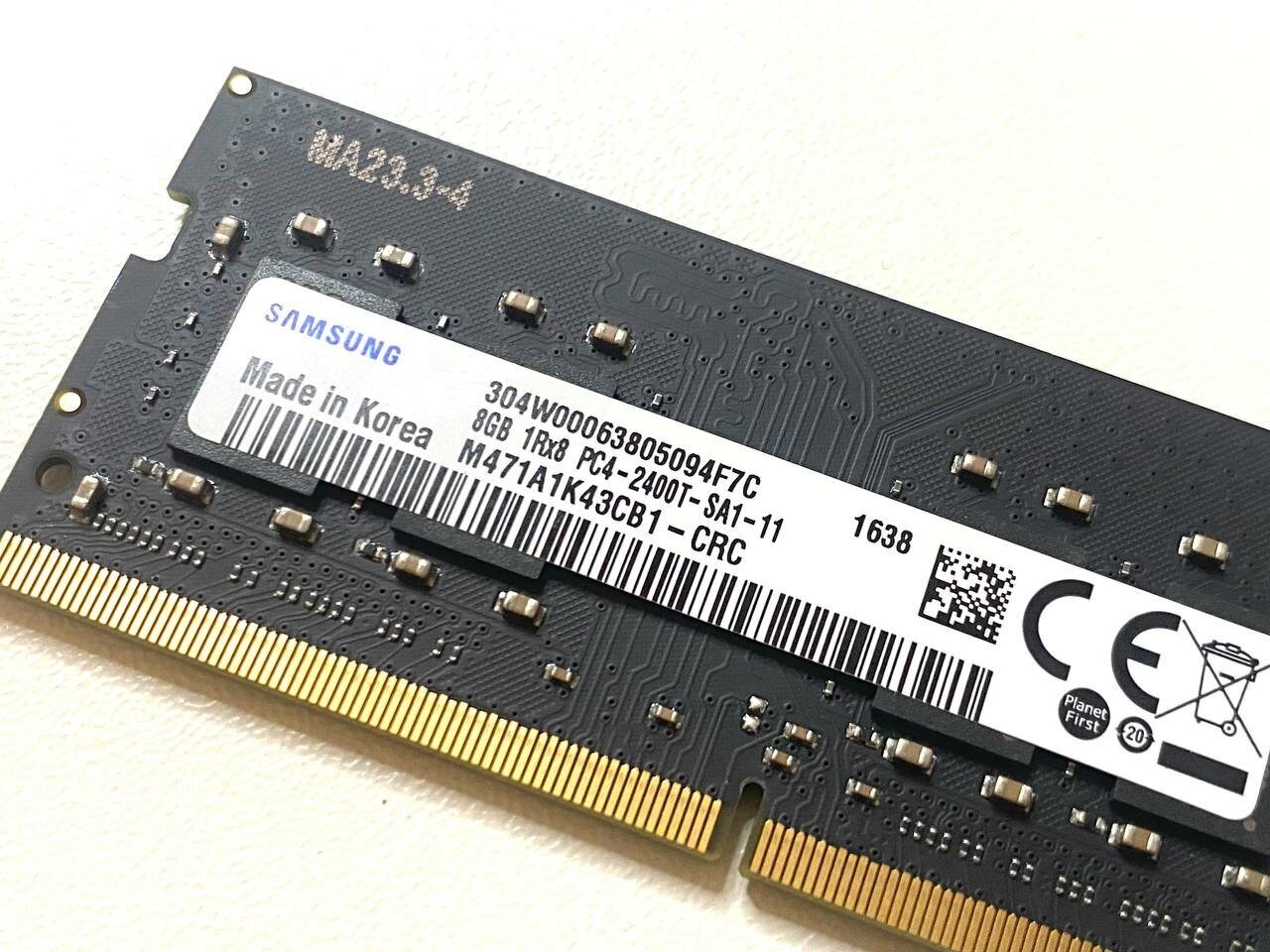 Оперативная память samsung DDR4 8GB 2400T 1.2V 1Rx8 SODIMM для ноутбука